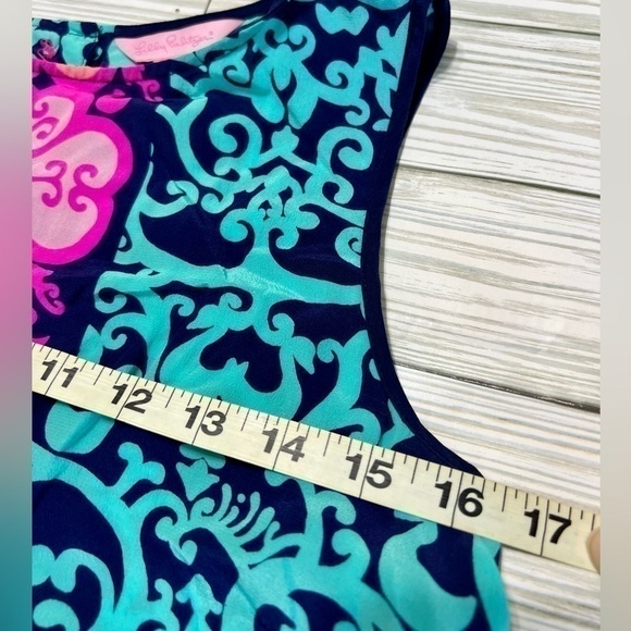 LILLY PULITZER Women’s 100% Silk Tank Fountain Hopping Iona Shell Size XS Floral - Picture 11 of 15